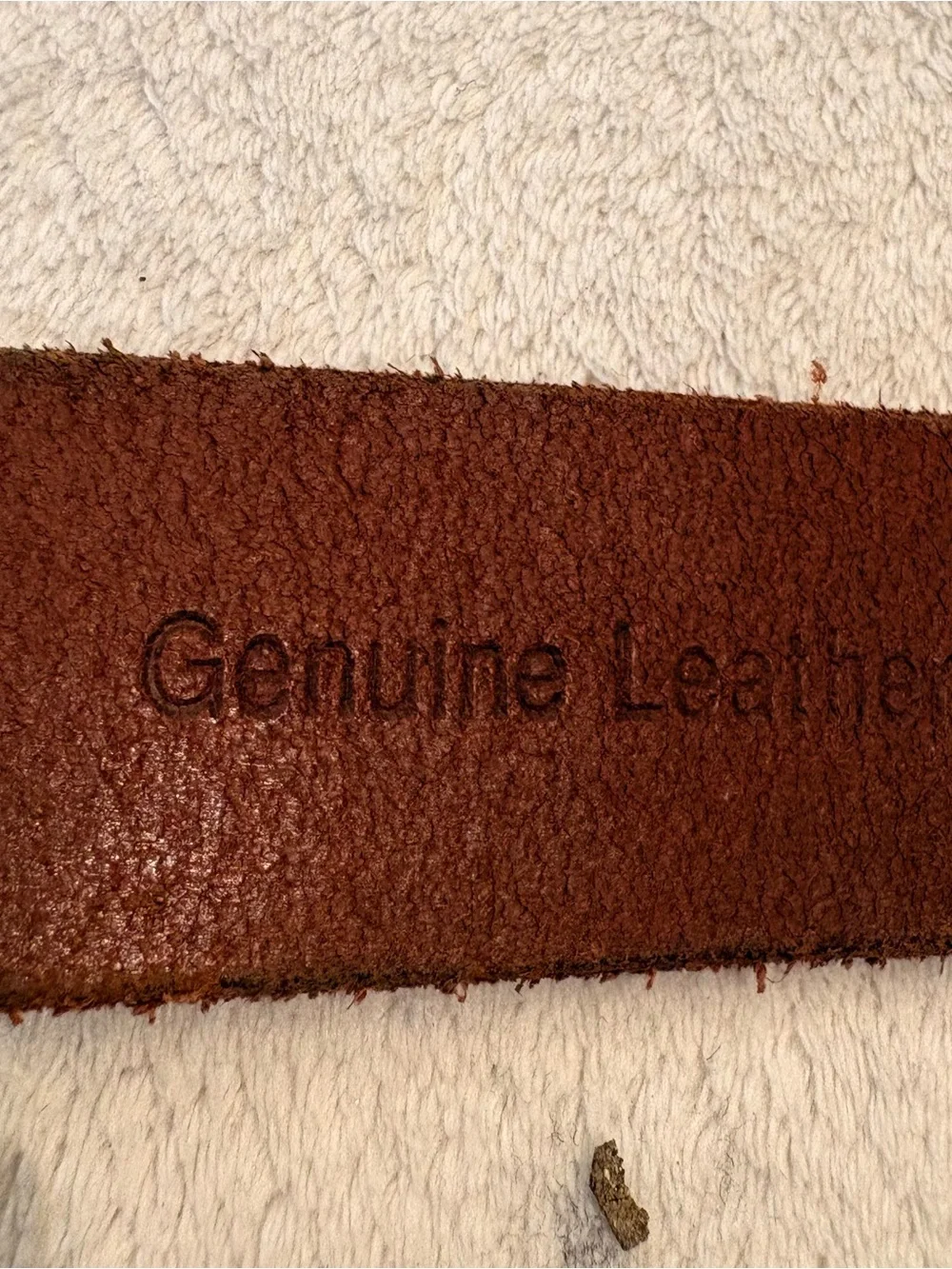 Timberland Men’s Brown Leather Belt Brass-Tone Buckle